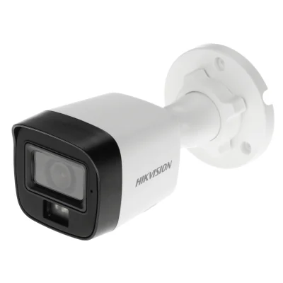 Cameră de supraveghere Turbo HD Bullet 5 MP 3K Smart Hybrid Light HIKVISION DS-2CE16K0T-LPFS(2.8MM), 2.8 mm, WL 20 m, IR 25 m, microfon, White
