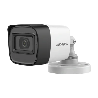 Cameră de supraveghere Turbo HD Bullet 5 MP HIKVISION DS-2CE16H0T-ITFS28, 2.8 mm, IR 30 m, microfon, White