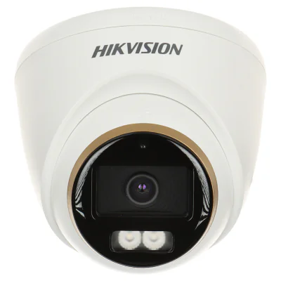Cameră de supraveghere Turbo HD Turret 2 MP ColorVu HIKVISION DS-2CE72DF3T-LFS(2.8MM), 2.8 mm, WL 40 m, IR 40 m, microfon, White