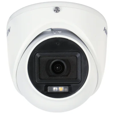Cameră de supraveghere Turbo HD Turret 2 MP Smart Hybrid Light HIKVISION DS-2CE76D0T-LMFS(2.8MM), 2.8 mm, WL 20 m, IR 30 m, microfon, White