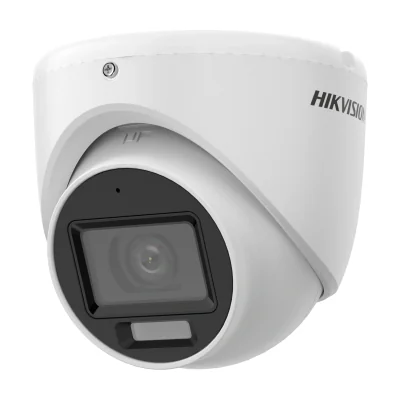 Cameră de supraveghere Turbo HD Turret 2 MP Smart Hybrid Light HIKVISION DS-2CE76D0T-LMFS(2.8MM), 2.8 mm, WL 20 m, IR 30 m, microfon, White