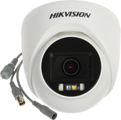 Cameră de supraveghere Turbo HD Turret 2 MP Smart Hybrid Light HIKVISION DS-2CE76D0T-LPFS(2.8MM), 2.8 mm, WL 20 m, IR 20 m, microfon, White