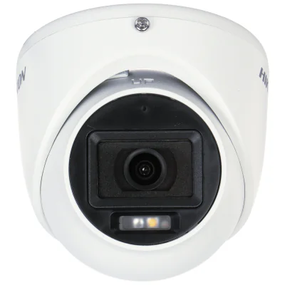 Cameră de supraveghere Turbo HD Turret 5 MP 3K Smart Hybrid Light HIKVISION DS-2CE76K0T-LMFS(2.8MM), 2.8 mm, WL 20 m, IR 30 m, microfon, White