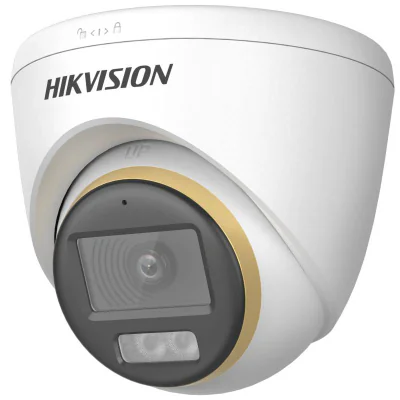 Camera de supraveghere Turret 2MP ColorVu Dual-light Hikvision DS-2CE72DF3T-LFS(2.8MM), lentila fixa 2.8mm, iluminare min: 0.0005 Lux @ (F1.0, AGC ON), 0 Lux cu lumina alba, IR: 40m, lumina alba 40m, iesire TVI/AHD/CVI/CVBS, microfon incorporat, alim