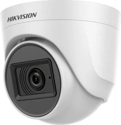 Camera de supraveghere Turret 5MP Audio Indoor Hikvision DS-2CE76H0T- ITPFS(2.8MM), lentila fixa 2.8mm, iluminare min: 0.01 Lux@(F2.0, AGC ON), 0 Lux cu IR: 20m, iesire TVI/AHD/CVI/CVBS, alimentare: 12 VDC ± 25%, protectie: IP67, dimensiuni: Φ 84.6 m