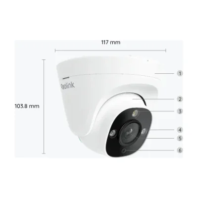 "Camera de supraveghere Turret Reolink RP-PCT8M; Senzor: 1/2.7"" CMOS Rezolutie video:8 Megapixeli(3840x2160 pixeli) Cadre/secunda: 25 FPS Lentila fixa: 2.8mm Unghi de vizualizare: orizontal: 105°/ vertical: 56°/ diagonal: 125° Distanta iluminator IR