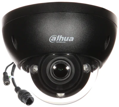 Cameră IP dome antivandal DAHUA IPC-HDBW5442E-ZE-2712-DC12AC24V-BLACK, 4 Mpx, obiectiv 2,7-12 mm motorizat, negru