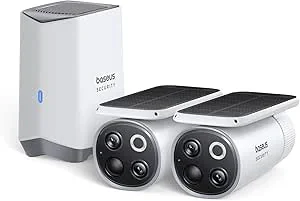 CAMERA IP Exterior Baseus S1 Pro, 3K, 2560x1440, kit 2 camere+statie+panou solar+acumulator integrat, unghi pana la 120 grade, IP67, dist. IR 30 m, tip lentila fixa 3 mm, 3 Mpx, wireless + RJ-45, slot SD card, "S0TX002131"