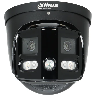 Cameră IP panoramică DAHUA IPC-PDW3849-A180-AS-PV-0280B-BLACK, 7,6 Mpx, 2 obiective 2,8 mm, negru