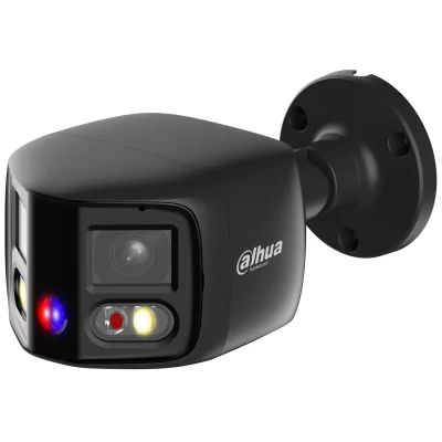Cameră IP panoramică DAHUA IPC-PFW3849S-A180-E2-AS-PV-0280B-BLACK, 8 Mpx, 2 obiective 2,8 mm, negru