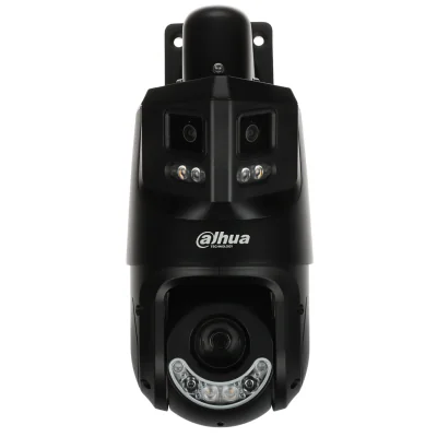 Cameră IP speed dome DAHUA SDT4E425-8P-GB-APV1-BLACK, TiOC, WizSense, Smart Dual Light, 4 Mpx 5-125 mm + 8 Mpx panoramic