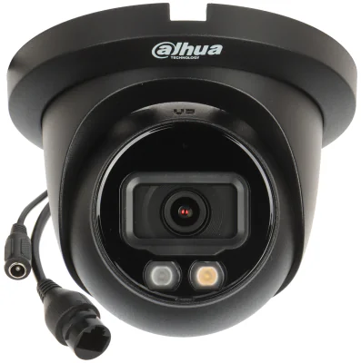 Cameră IP turret DAHUA IPC-HDW2449TM-S-IL-0280B-BLACK, 4 Mpx, obiectiv 2,8 mm, negru