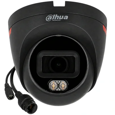 Cameră IP turret DAHUA IPC-HDW2849T-S-LED-0280B-PRO-BLACK, 8 Mpx, obiectiv 2,8 mm, negru