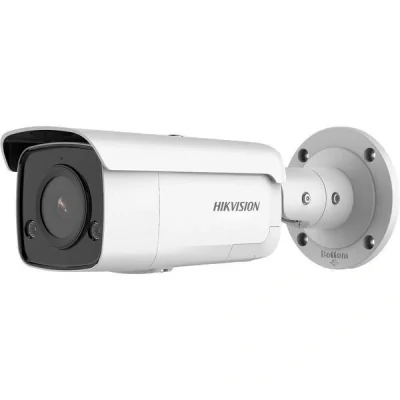 Camera supraveghere Hikvision IP Bullet DS-2CD2T46G2-ISU/SL(2.8mm)(C); 4MP, low-light powered by Darkfighter, Acusens deep learning algorithms- filtrarea alarmelor false dupa corpul uman si masini, alarma audio si luminoasa, comunicare audio bidirect