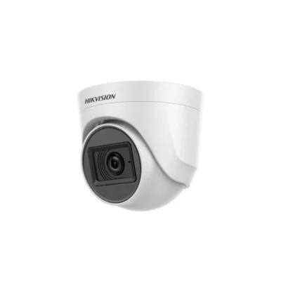 Camera supraveghere Hikvision TURRET DS-2CE76D0T-ITPFS(2.8mm); 2MP; Audio over coaxial cable, microfon audio incorporat; 2 MP CMOS; rezolutie 1920 (H) × 1080 (V)@25fps; iluminare: 0.01 Lux@(F1.2, AGC ON), 0 Lux with IR; lentila: 2.8mm; distanta IR: 2