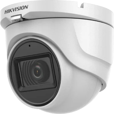 Camera supraveghere Hikvision TURRET DS-2CE76H0T-ITMFS(2.8mm); 5 MP;  Audio over coaxial cable, microfon audio incorporat; 5 MP CMOS; rezolutie: 2560 (H) × 1944 (V)@20FPS; iluminare: 0.01 Lux@(F1.2, AGC ON), 0 Lux with IR; lentila: 2.8mm, distanta IR