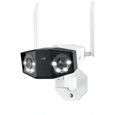 Camera supraveghere IP exterior Reolink Duo WiFi W730, 8MP, unghi vizual 180 grade, slot card, lumina alba/IR 30 m, detectie oameni/vehicule, microfon, difuzor (Alb) "Duo Series W730"