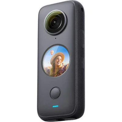 Camera video sport Insta360 ONE X2, 5.7K, 360°, Waterproof(pana la 10 metri), 4 microfoane, Mod Steadycam, InstaPano, Slow Motion, capacitate acumulator 1630 mAh, culoare neagra