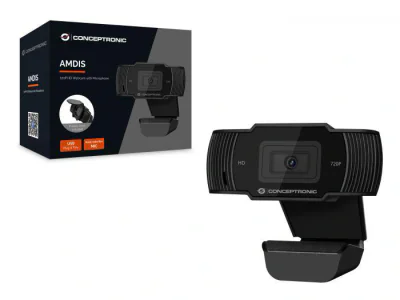Camera Web Conceptronic AMDIS, rezolutie video HD, USB 2.0, Negru