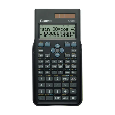 Canon F-715SG, Pocket, Scientific, 12 digits, 2 lines, Battery/Solar, Black