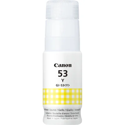Canon GI-53Y Yellow Ink Bottle, Original, Yellow, Canon, PIXMA G650 PIXMA G550, 60 ml, Inkjet
