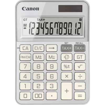 Canon KS-125KB, Desktop, Basic, 12 digits, Battery/Solar, Silver