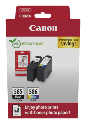 Canon PG-585/CL-586 PVP, Black, Cyan, Magenta, Yellow, 2 pc(s), Photo value pack