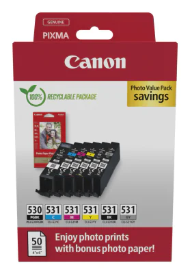 Canon PGI-530/CLI-531 PVP, Black, Cyan, Grey, Magenta, Photo black, Yellow, 6 pc(s), Photo value pack
