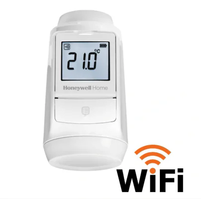 Cap termostatic de radiator cu afisaj digital, Honeywell HR93EE;  comunica wireless cu Evohome
