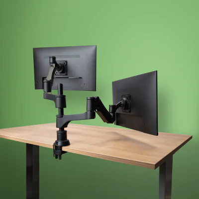 CAPARO4 D2 DOUBLE MONITOR ARM/PRESSURE 3-9KG BLACK/SILVER