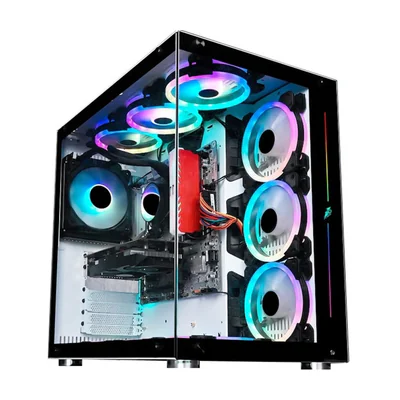 Carcasa 1stPLAYER Gaming SP8-wh SteamPunk, ATX, 7 ventilatoare aRGB, telecomanda, alb