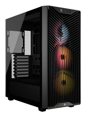 Carcasa Corsair 3200D RS ARGB, RGB, Mid Tower, Black