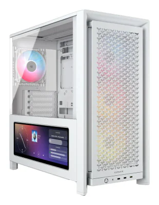 Carcasa CORSAIR FRAME 4000D LCD RS ARGB, Mid Tower, White