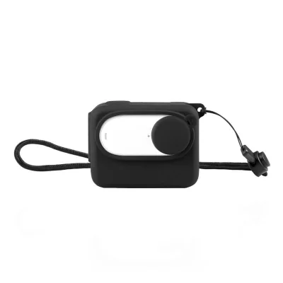 Carcasă de securitate din silicon pentru Puluz Insta360 GO 3 cu capac pentru obiectiv