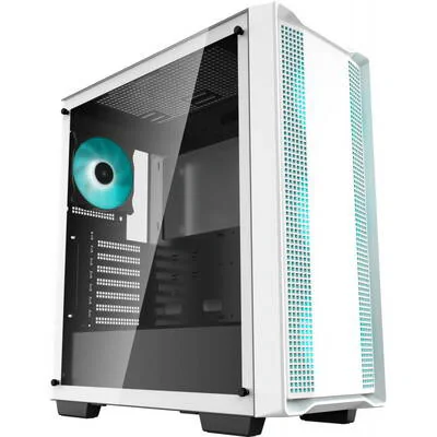 CARCASA DeepCool "CC560 WH V2", Middle Tower, ATX, fara sursa, 4xfan, USB 3.2 gen 1 x 1, USB 2.0 x 2, audio, PSU shroud, 7 sloturi expansiune, LED, alb, "R-CC560-WHGAA4-G-2"