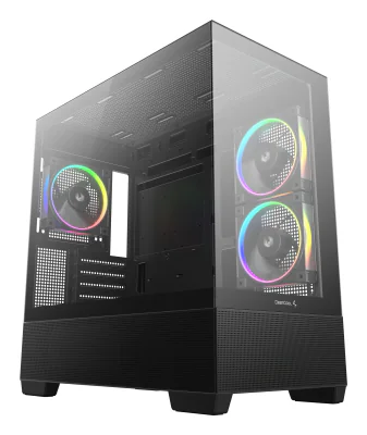Carcasa DeepCool CG380 3F, RGB, Mid Tower, Black