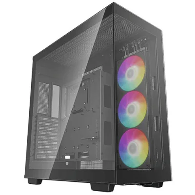 CARCASA DeepCool "CH780", Tower, ATX, fara sursa, 1xfan, USB 3.2 gen 1 x 4, USB Type-C x 1, audio, PSU shroud,9 sloturi expansiune,iluminare ARGB, negru "R-CH780-BKADE41-G-1"
