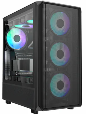 Carcasa gaming Serioux Vanguard, fara sursa, tip middle tower, capac superior cu filtru magnetic de praf, panoul lateral: sticla securizata, sasiu: SPCC 0.5T, USB2.0x2+HD Audio, USB 3.0 x1, porturi rezervate pentru ventilator:, față: 3 x ventilatoare
