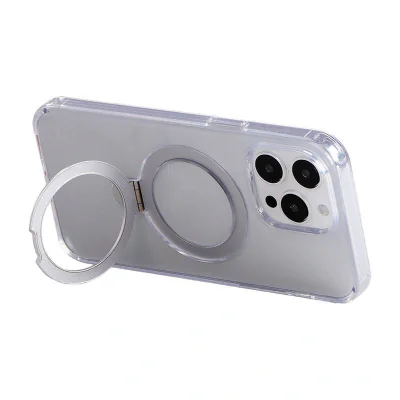 Carcasă magnetică de protecție Joyroom JR-BP004 cu suport pentru iPhone 15 (transparent)