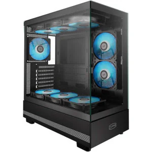 CARCASA PCCooler "C3 Q500", middle tower, gaming, fara sursa, suporta 7xfan, PSU shroud, USB Type-C x 1, USB 3.0 x 1, USB 2.0 x 1, audio+mic, 7 sloturi expansiune, negru, "C3 Q500 BK"