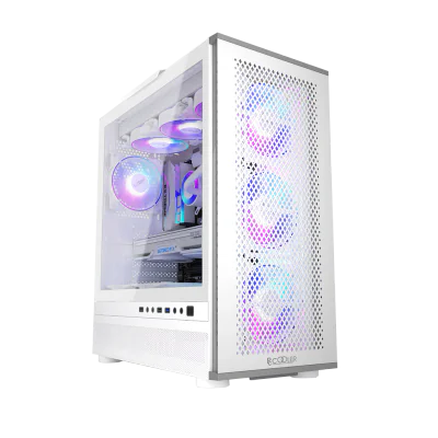CARCASA PCCOOLER, Tower, ATX, fara sursa, sticla securizata, 3 ventilatoare incluse, iluminare ARGB, negru, USB 3.2 gen 1 x 1, USB 2.0 x 2, mic, audio, "ME200 MESH BK"