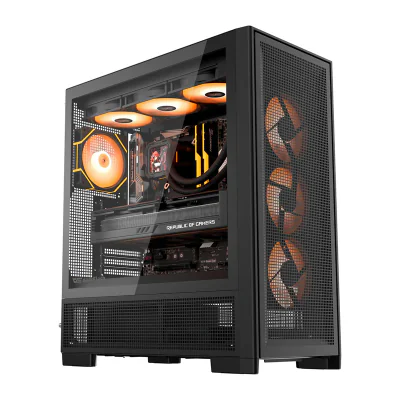 Carcasă pentru computer DarkFlash AIRNOVA (negru) + 3 ventilatoare