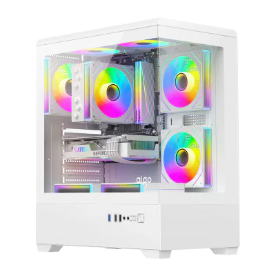 Carcasă pentru computer DarkFlash C365 (albă) + 5 ventilatoare