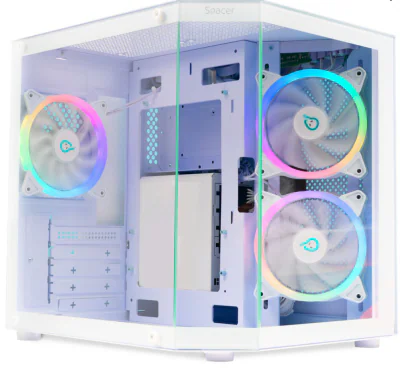 Carcasa SPACER Aquarium, RGB, Micro Tower, White