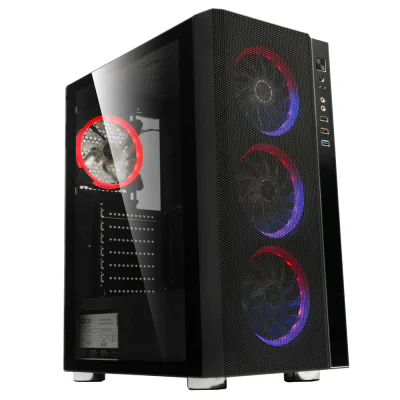 CARCASA SPACER - gaming, Middle Tower, ATX, "RAINBOW", fara sursa, sticla securizata, fara ventilatoare, USB 2.0 x 2, USB 3.0 x 1, HD-Audio, mesh, panou frontal plasa metalica+aluminiu, "SPCS-GC-RAINBOW-NF"