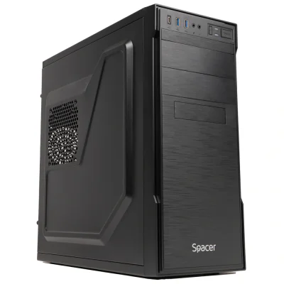 CARCASA SPACER - office, Middle Tower, ATX, "APOLLO", fara sursa, USB 3.0 x 2, USB Type C x 1, HD Audio, black, "SPCS-OC-APOLLO"