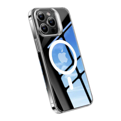Carcasă telefonică Torras UPRO Lstand Clear-Mag pentru iPhone 15 PRO (transparent)
