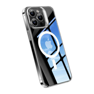 Carcasă telefonică Torras UPRO Lstand Clear-Mag pentru iPhone 15 (transparent)