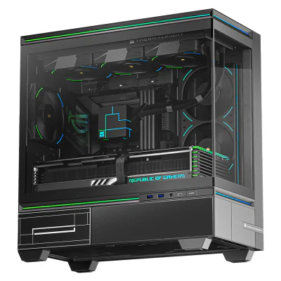CARCASA Thermalright "TL-M10", mid tower, sticla securizata, fara PSU, max 9 x fan, H max cooler 185mm, USB-C, 2x USB 3.0, negru, "TL-M10 Black"