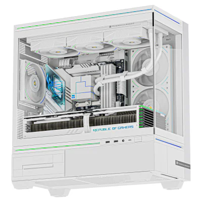 CARCASA Thermalright "TL-M10", mid tower, sticla securizata, fara PSU, max 9xfan, H max cooler 185mm, USB-C, 2x USB 3.0, alb, "TL-M10 White"